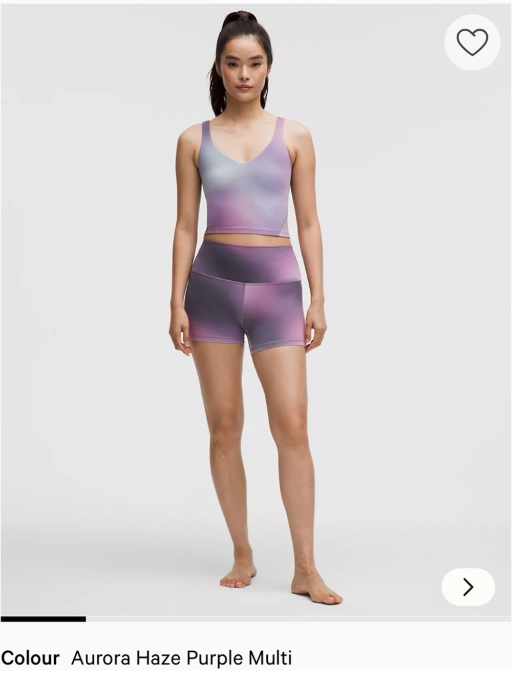 lululemon athletica Aurora Haze Purple Multi Gradient Bike Shorts